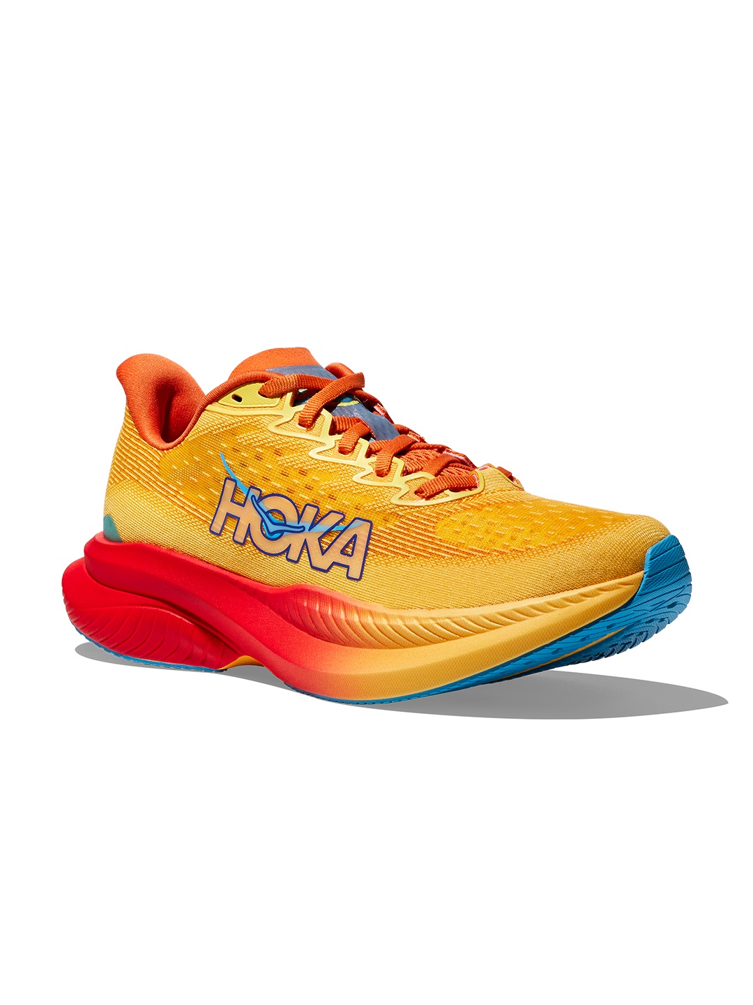 

HOKA Men Woven Design Mach 6 Running Shoes, Yellow