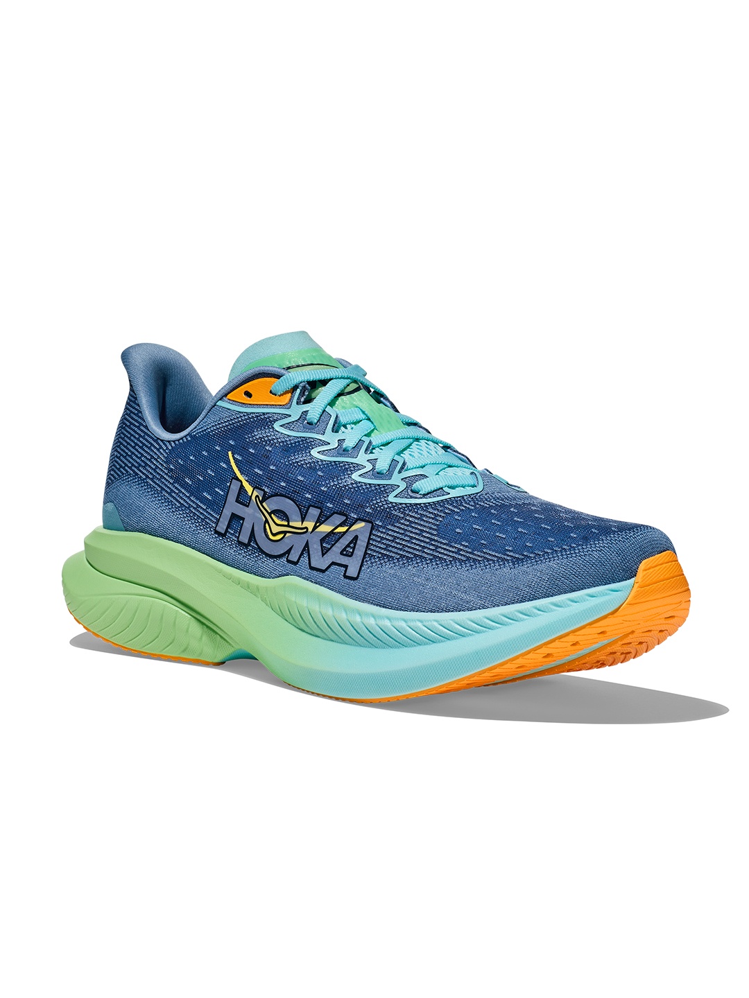 

HOKA Men Woven Design Mach 6 Running Shoes, Blue