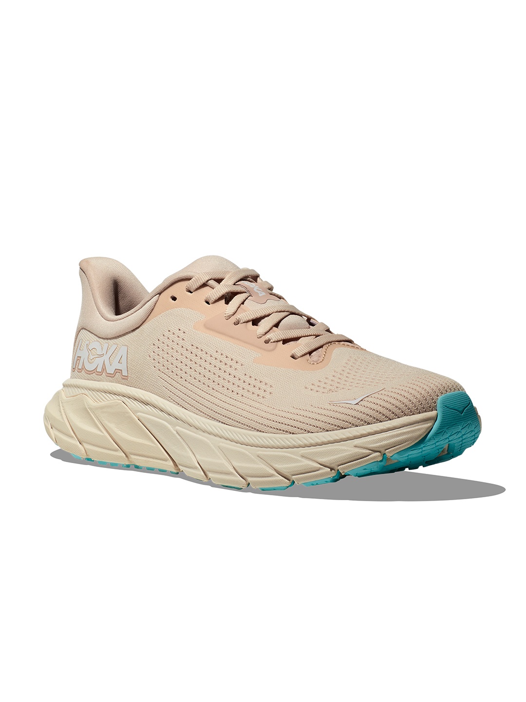 

HOKA Women Woven Design Clifton 9 Running Shoes, Beige