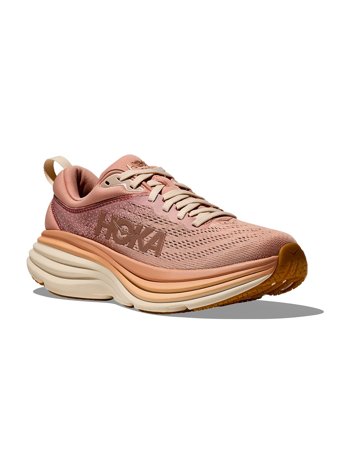 

HOKA Women Woven Design Bondi 8 Running Shoes, Rose