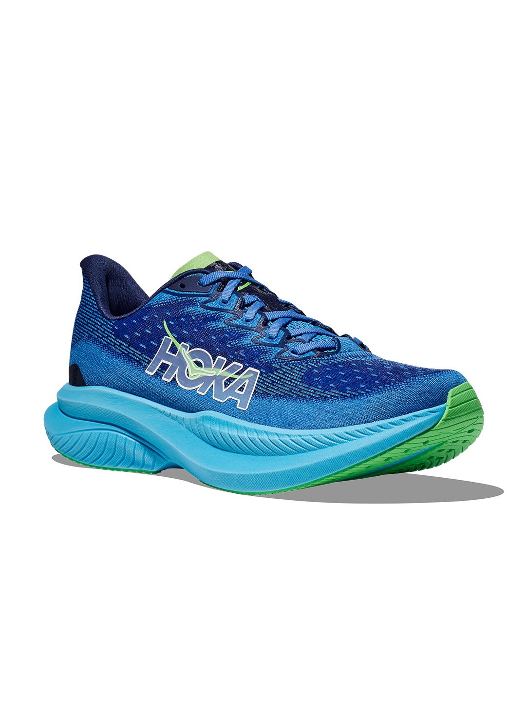 

HOKA Men Woven Design Mach 6 Running Shoes, Blue