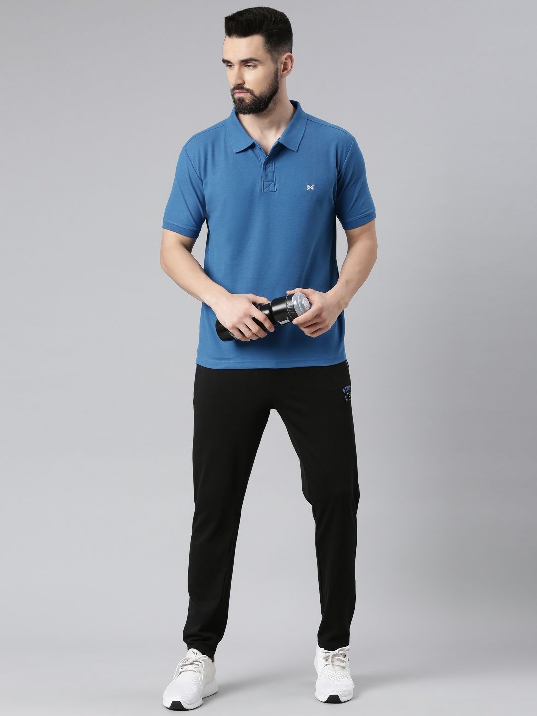 

Force NXT Men Solid Polo Collar Cotton T-shirt, Blue