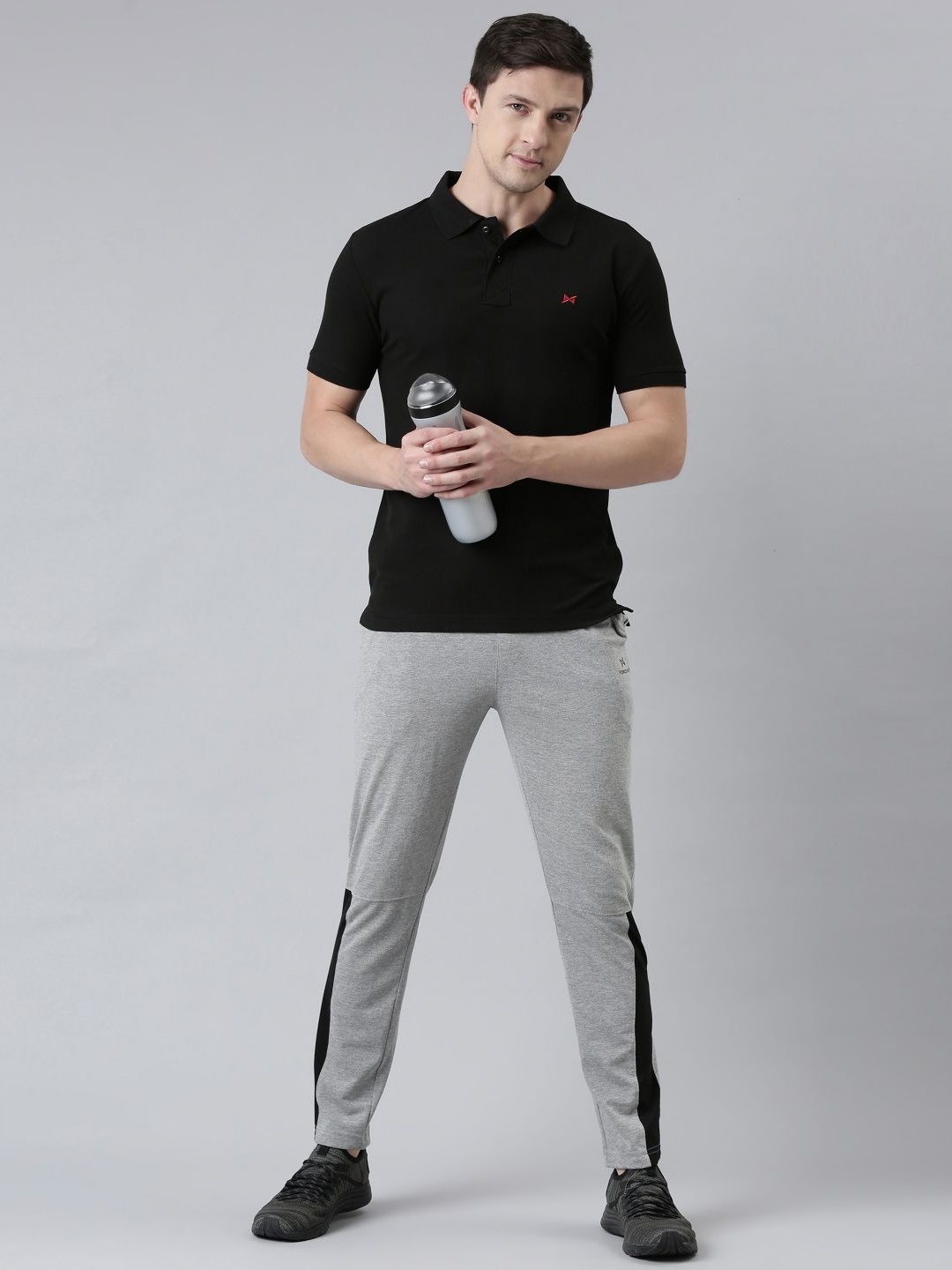 

Force NXT Men Solid Polo Collar Cotton T-shirt, Black