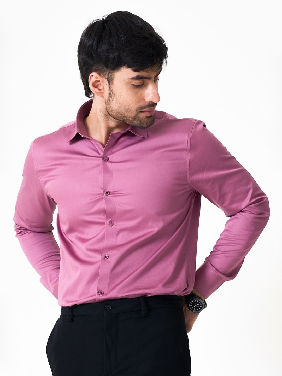 

Beyours Men Classic Opaque Formal Shirt, Lavender