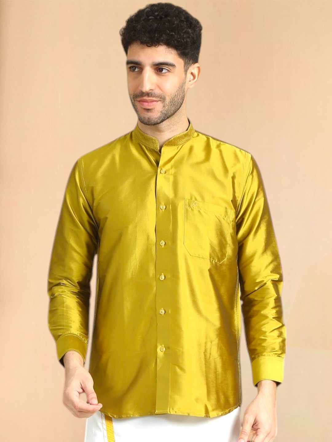 

TATTVA Men Classic Slim Fit Opaque Casual Shirt, Green