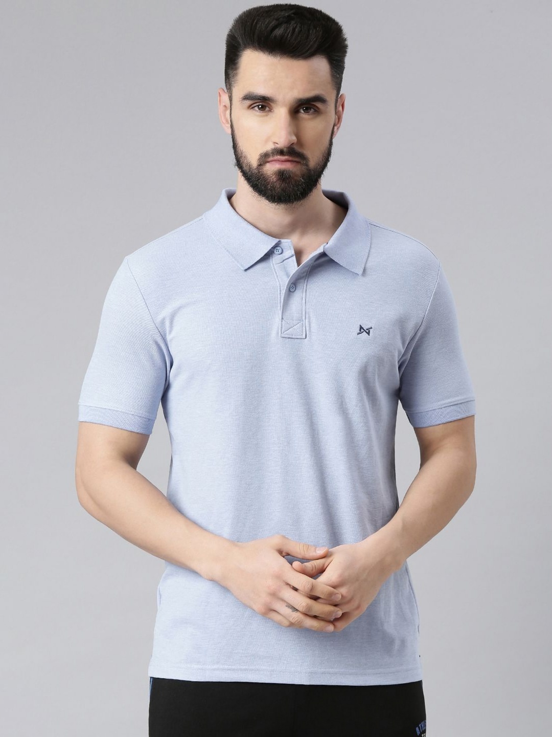 

Force NXT Men Solid Polo Collar Cotton T-shirt, Blue