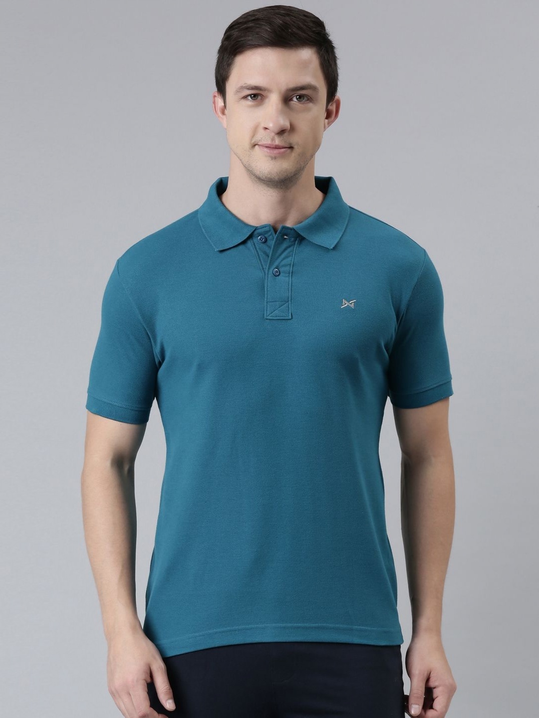 

Force NXT Men Solid Polo Collar Cotton T-shirt, Blue