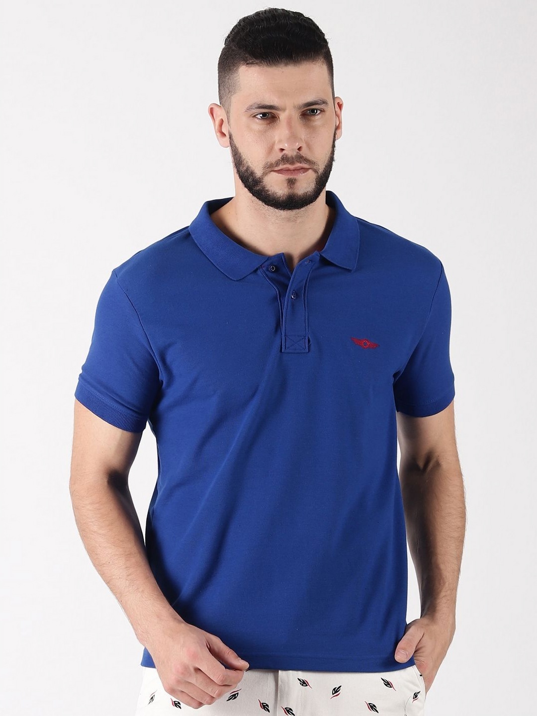 

Force NXT Men Solid Polo Collar Cotton T-shirt, Blue