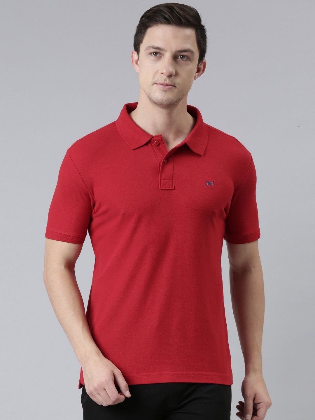 

Force NXT Men Solid Polo Collar T-shirt, Maroon