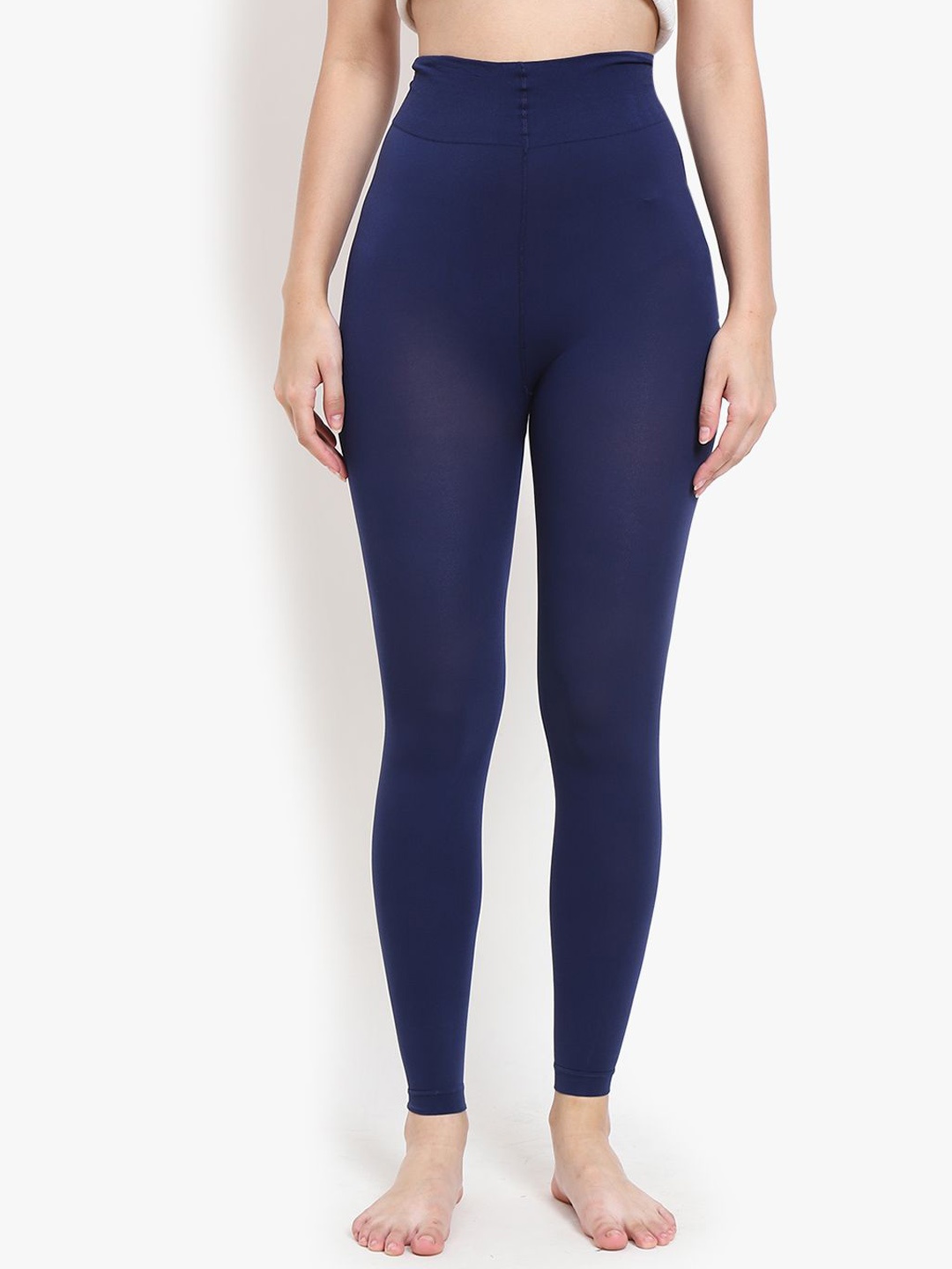 

JMT Wear Women Solid High-Rise Ankle-Length Tights, Navy blue