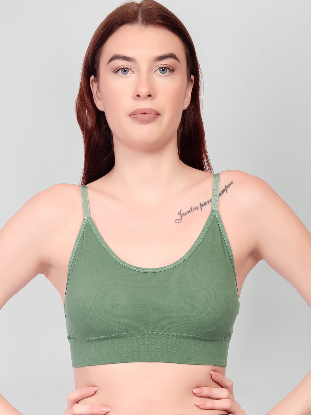 

Flenzy Bra Full Coverage Lightly Padded Cotton- All Day Comfort, Green