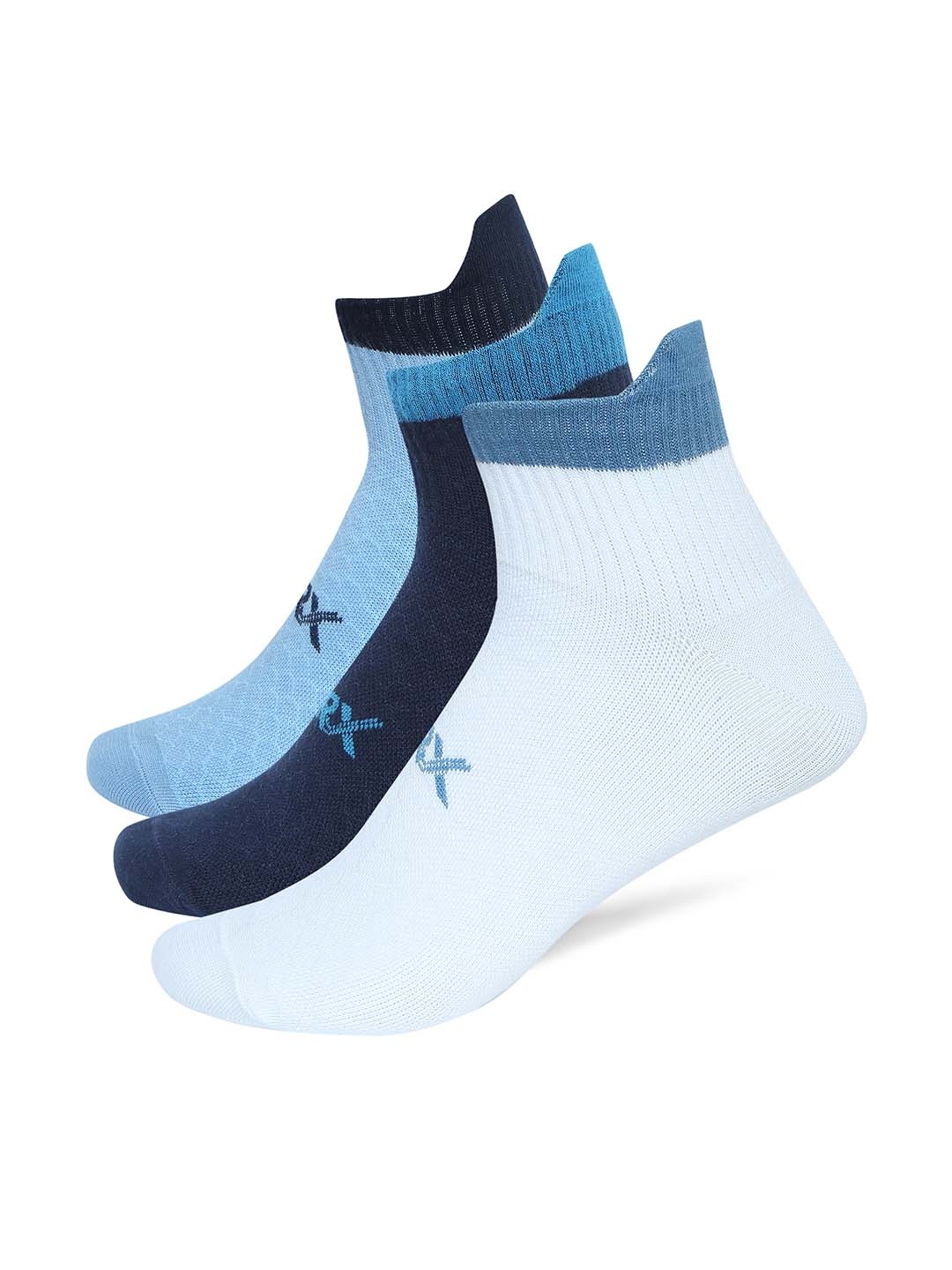

HRX by Hrithik Roshan Men Pack Of 3 Ankle Length Socks, Blue