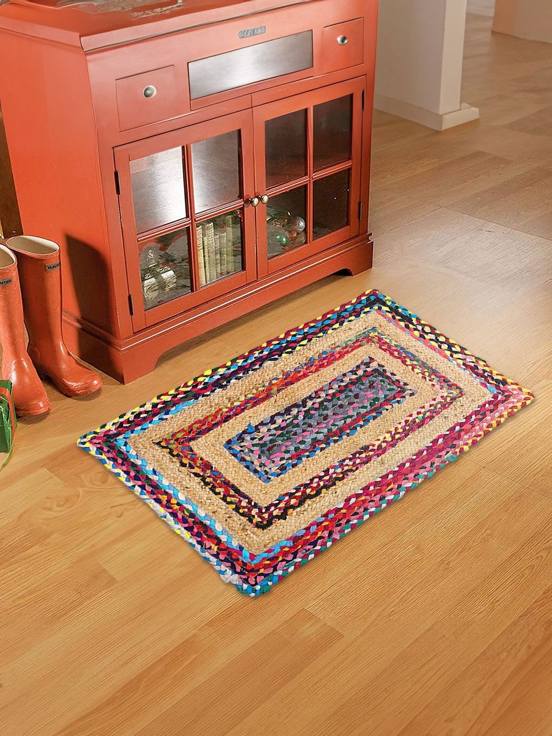 

Cortina Beige & Red Braided Reversible Floor Mat