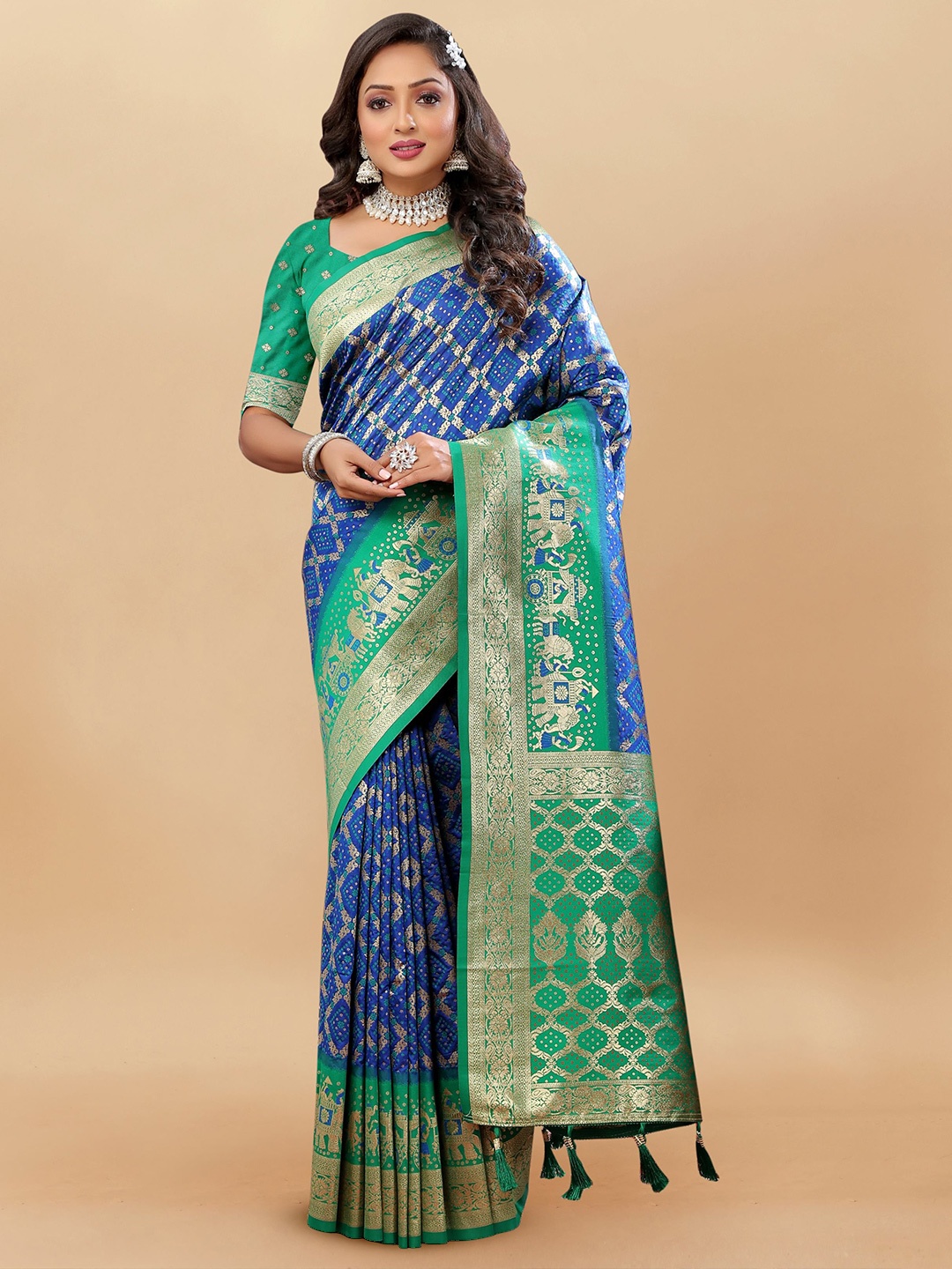 

Upalksh Woven Design Zari Banarasi Saree, Blue