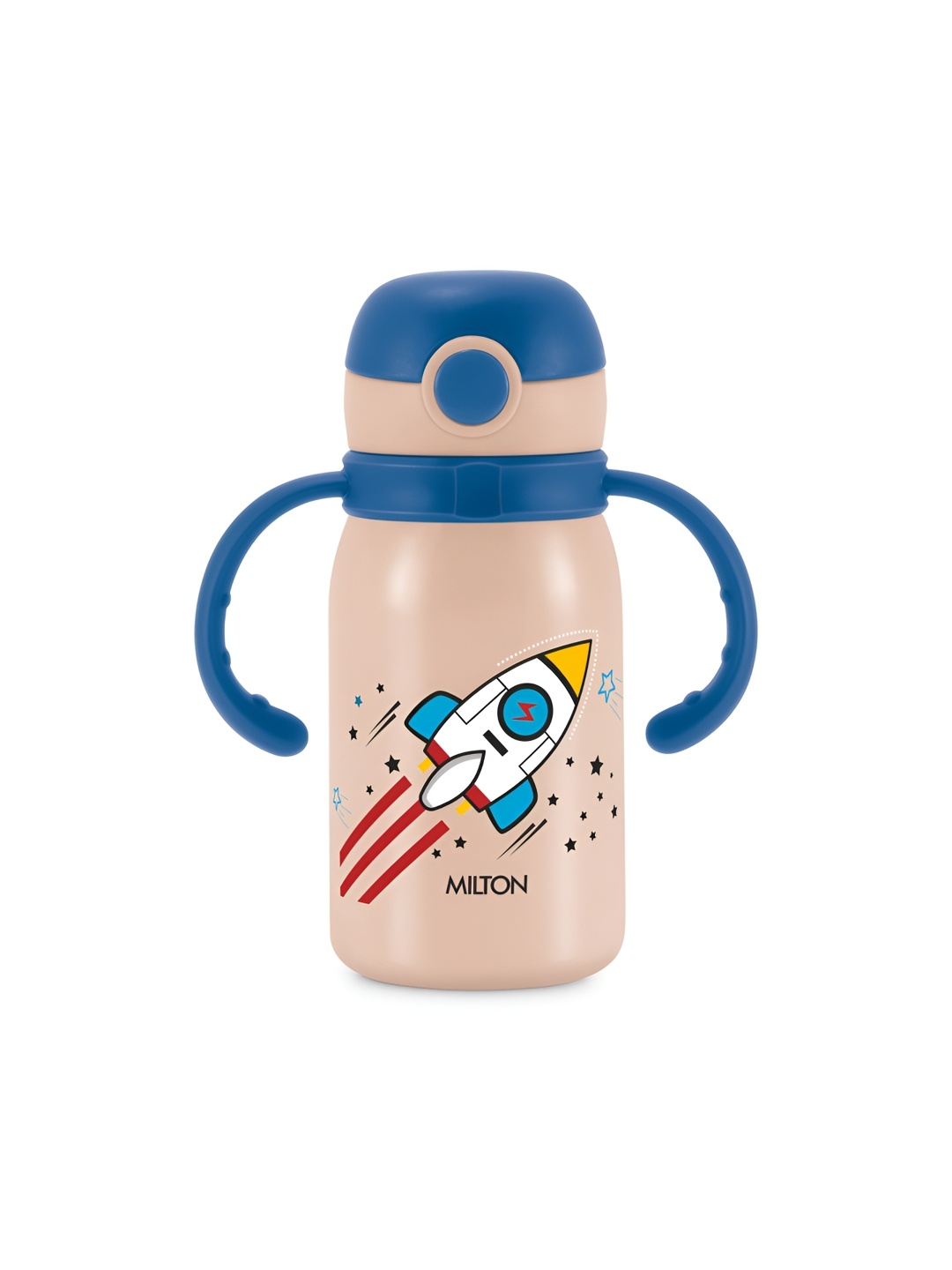 

Milton Fountain 450 Rocket Stainless Steel One Touch Open Sipper Water Bottle 460 ml, Beige