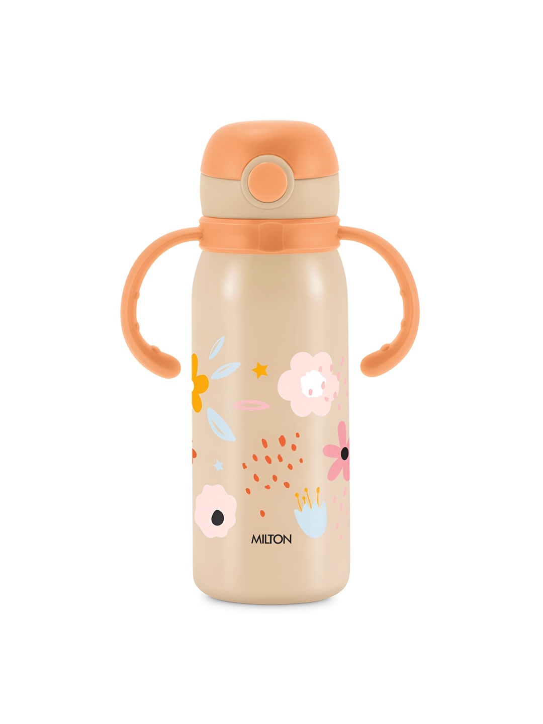 

Milton Kids Fountain 650 Flower Stainless Steel One Touch Open Sipper 630 ml, Beige
