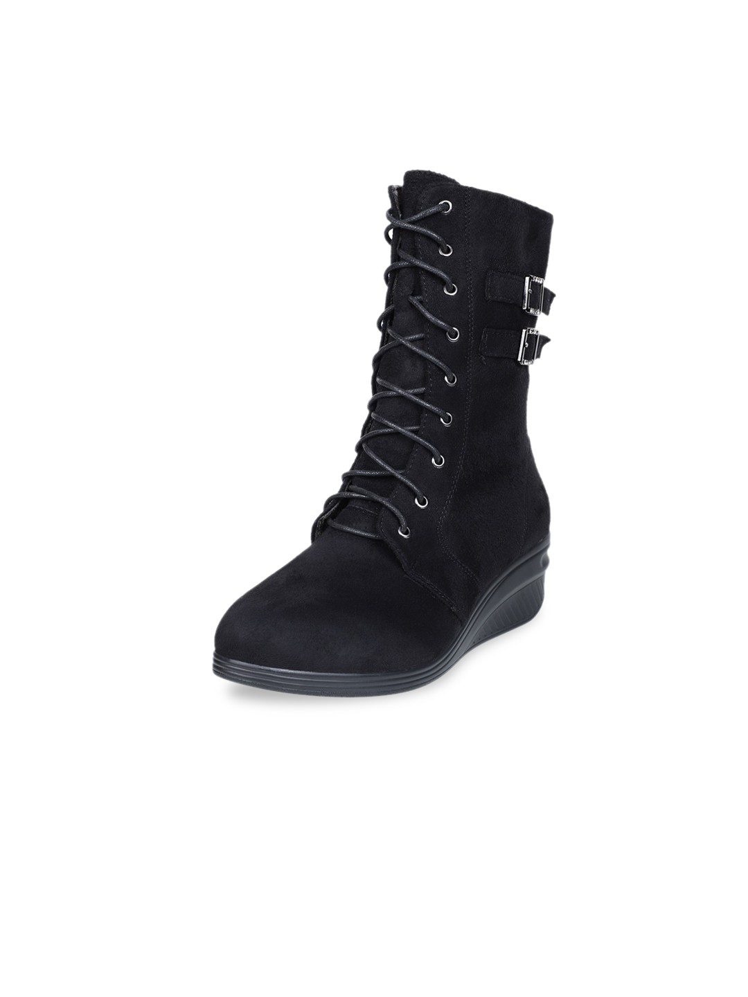 

SHUZ TOUCH Women Suede Regular Boots, Black