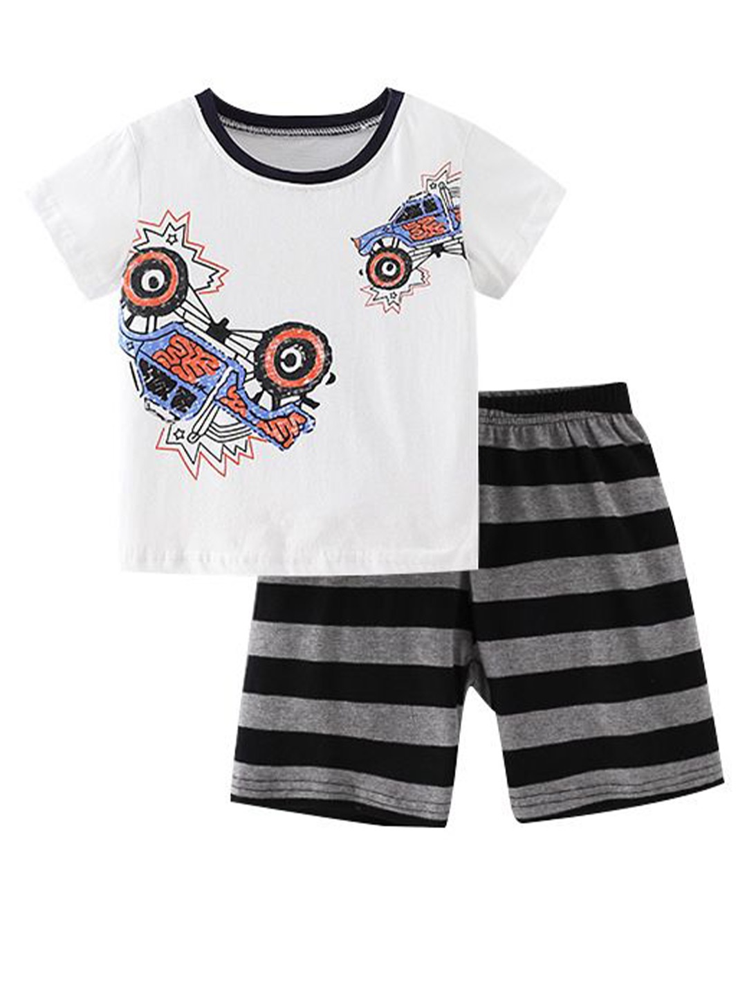 

StyleCast White Kids Printed Pure Cotton T-shirt With Shorts