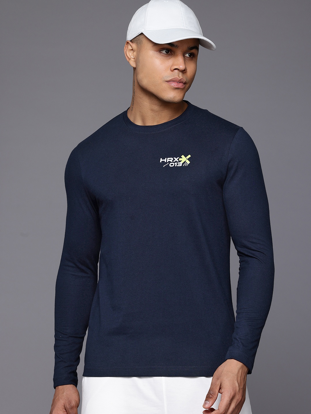 

HRX by Hrithik Roshan Men Typography Printed Outdoor T-shirt, Navy blue