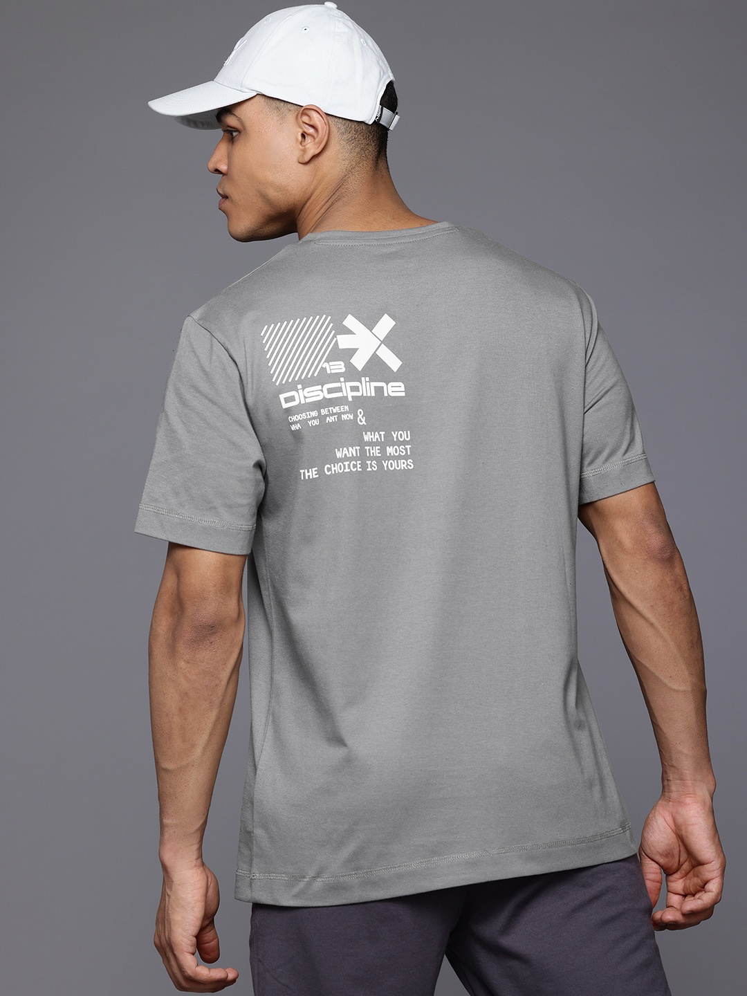 

HRX by Hrithik Roshan Men Printed Oversized T-shirt, Grey