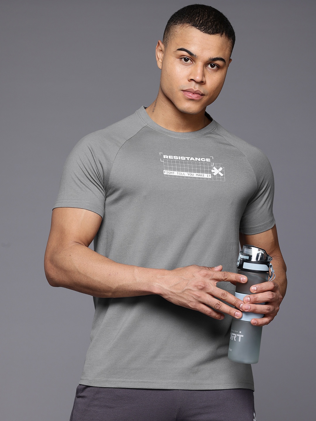 

HRX by Hrithik Roshan Men Printed Outdoor T-shirt, Grey