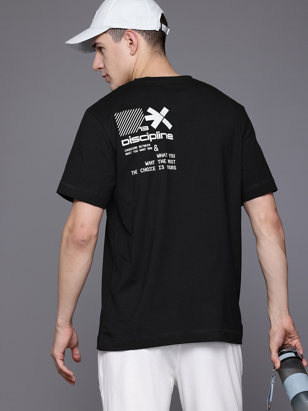 

HRX by Hrithik Roshan Men Printed Oversized T-shirt, Black