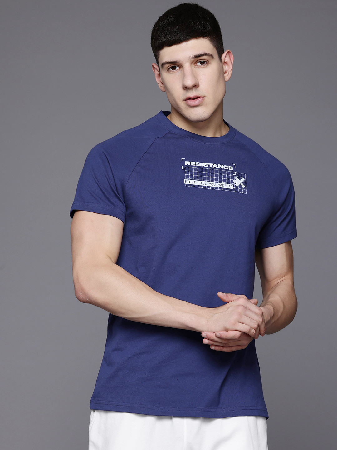 

HRX by Hrithik Roshan Men Printed Outdoor T-shirt, Navy blue