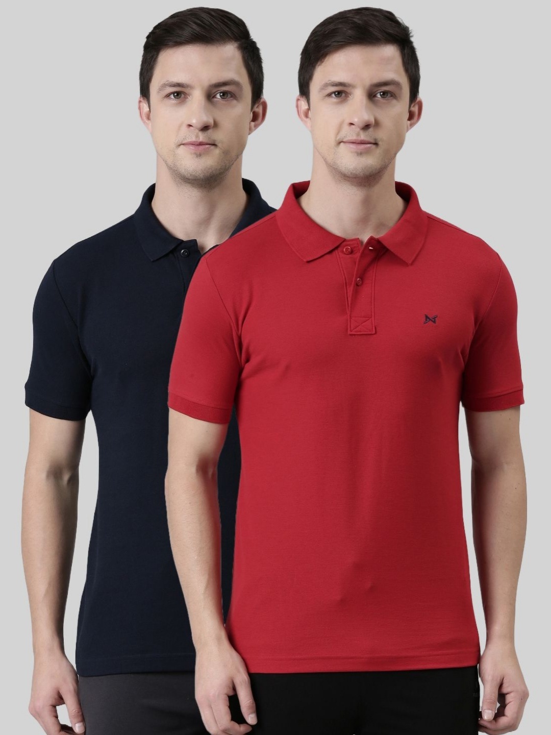 

Force NXT Men 2 Polo Collar Applique T-shirt, Multi