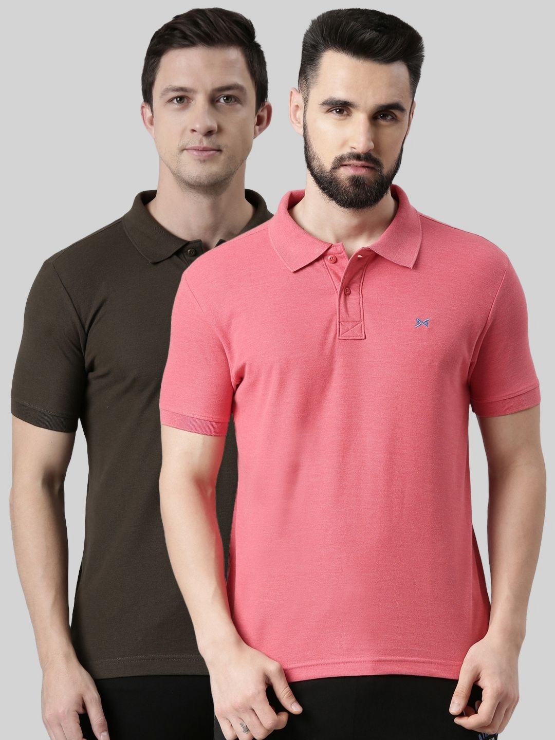 

Force NXT Men 2 Polo Collar Applique T-shirt, Multi