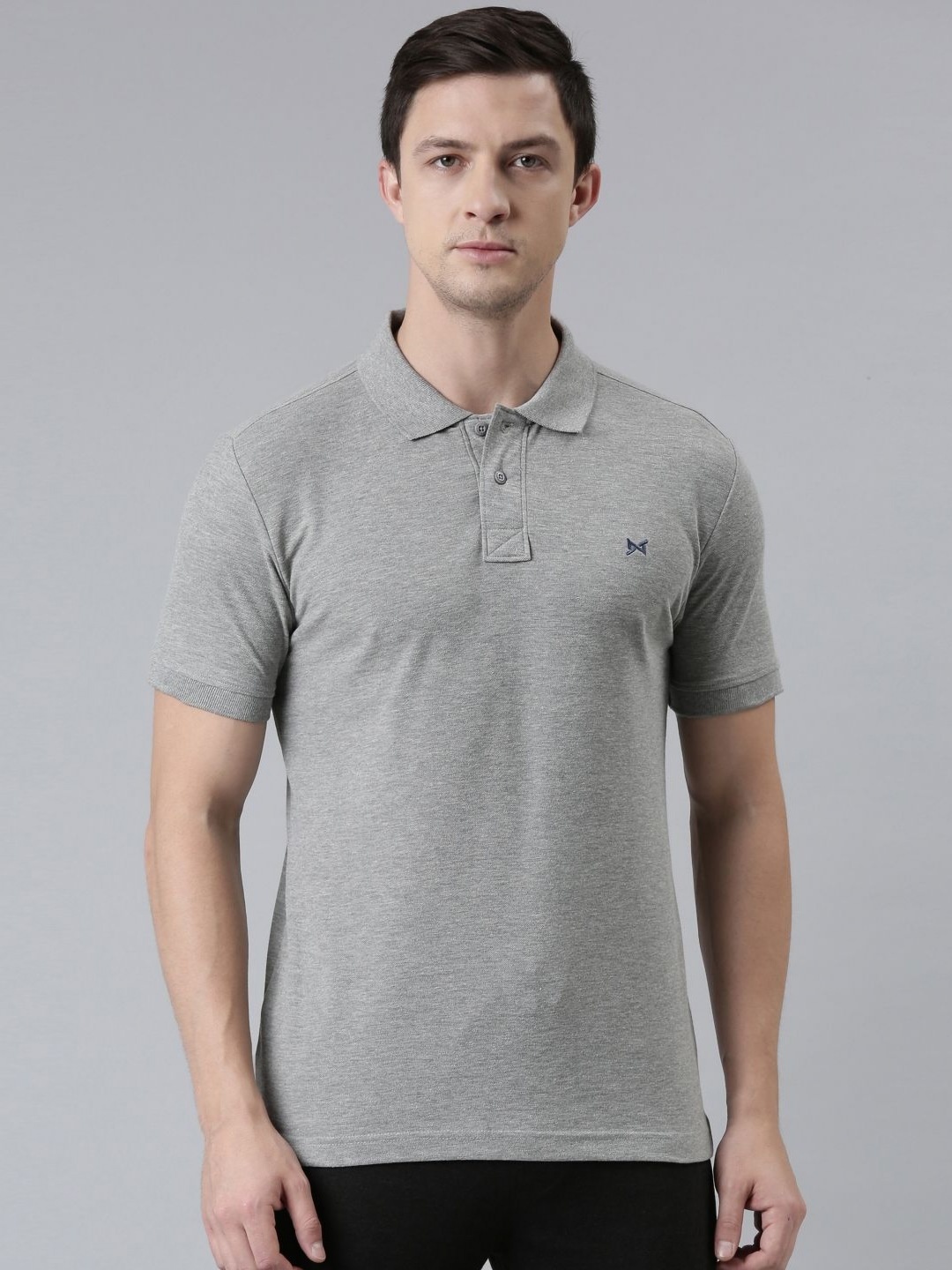 

Force NXT Men Solid Polo Collar Cotton T-shirt, Grey