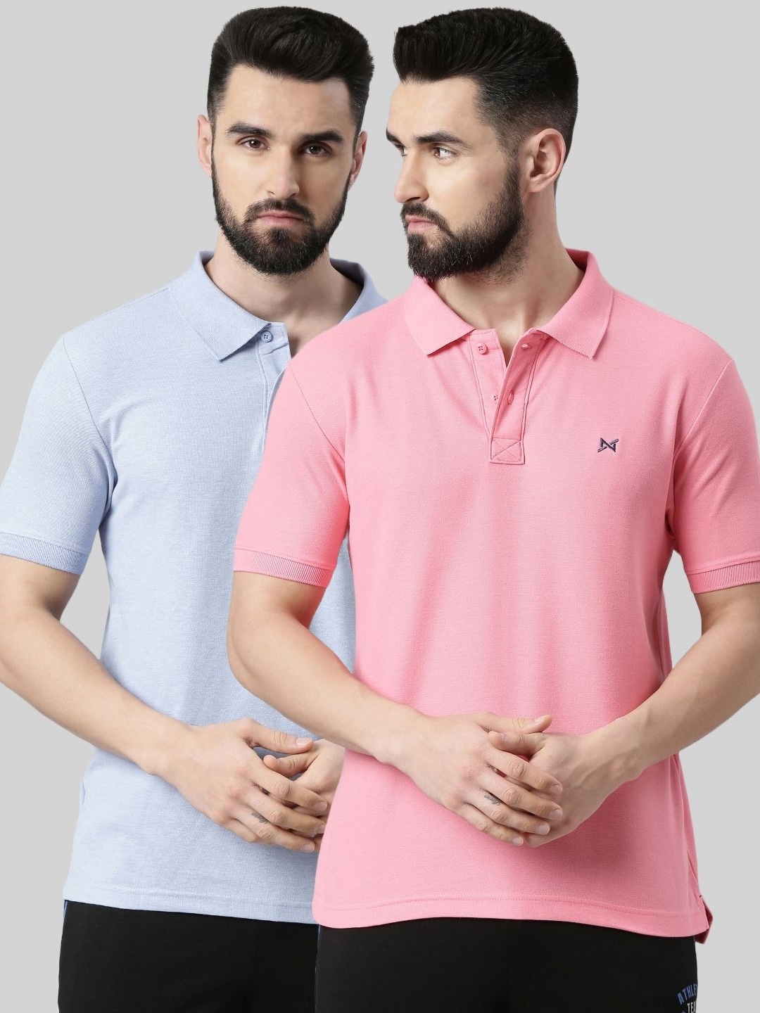 

Force NXT Men 2 Polo Collar Applique T-shirt, Multi