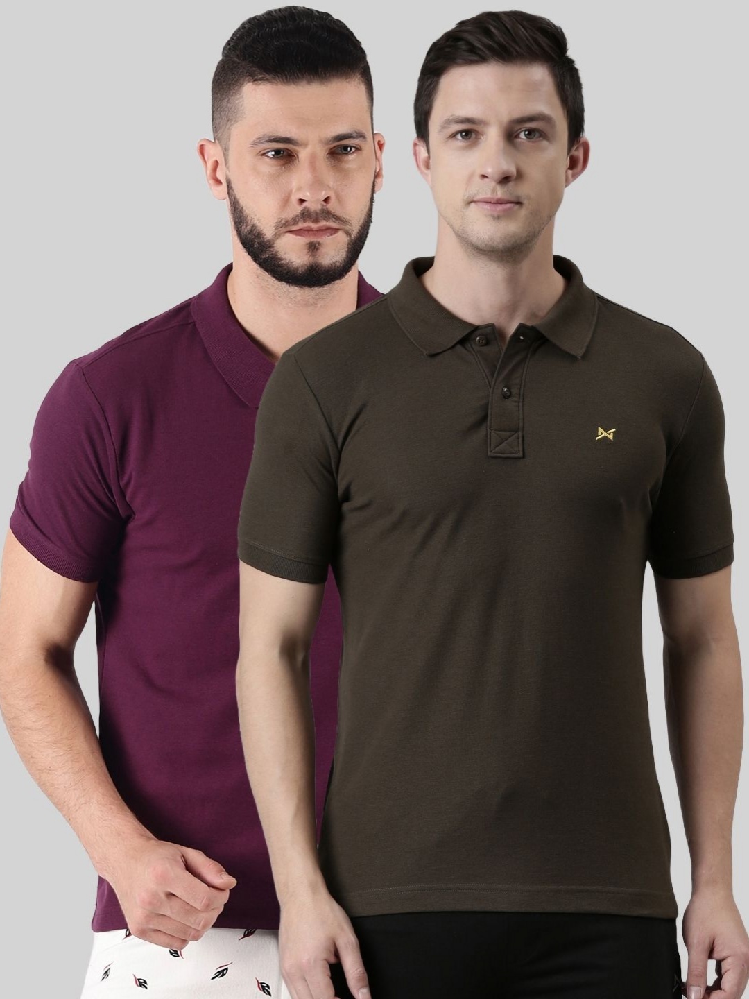 

Force NXT Men 2 Polo Collar Applique T-shirt, Multi