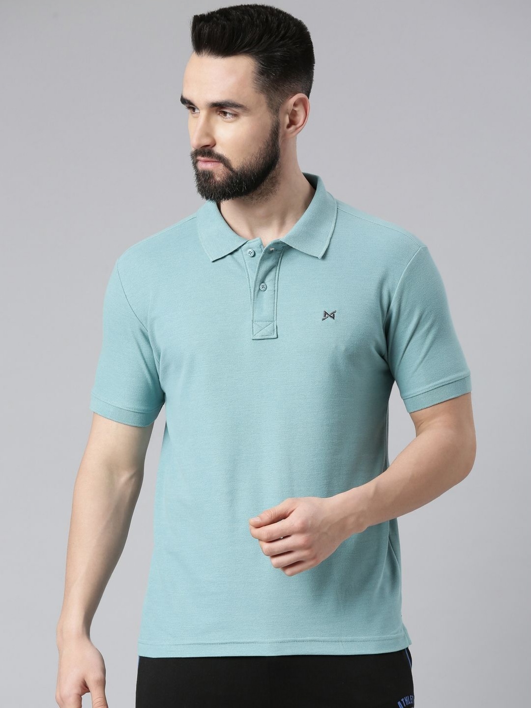

Force NXT Men Solid Polo Collar Cotton T-shirt, Blue
