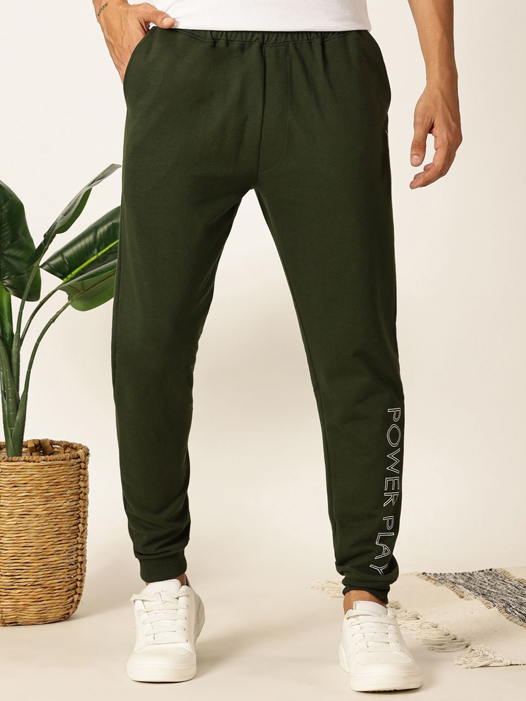 

Thomas Scott Men Slim Fit Mid-Rise Joggers, Green