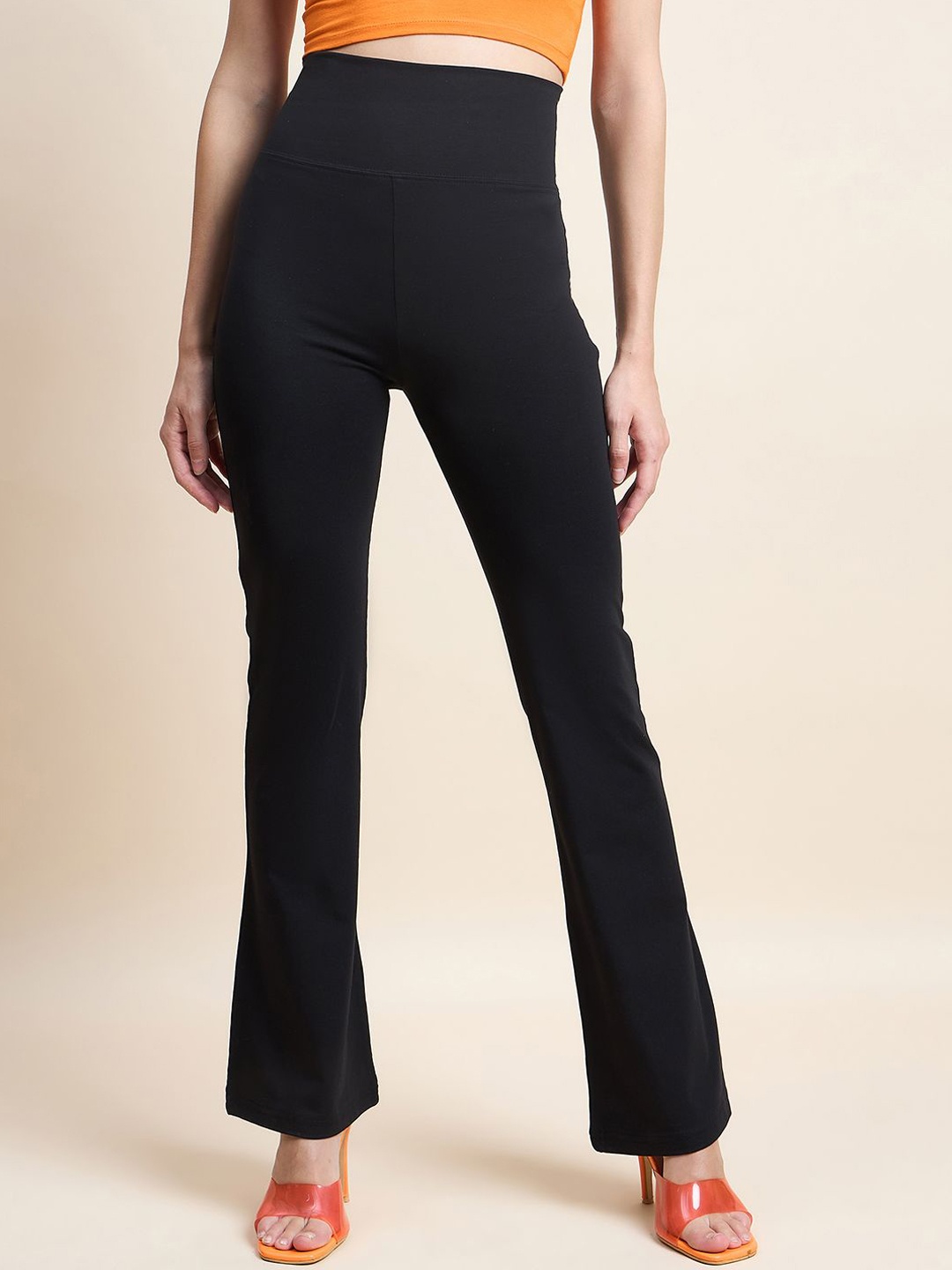 

98 Degree North Women Mid-Rise Cotton Trouser, Black