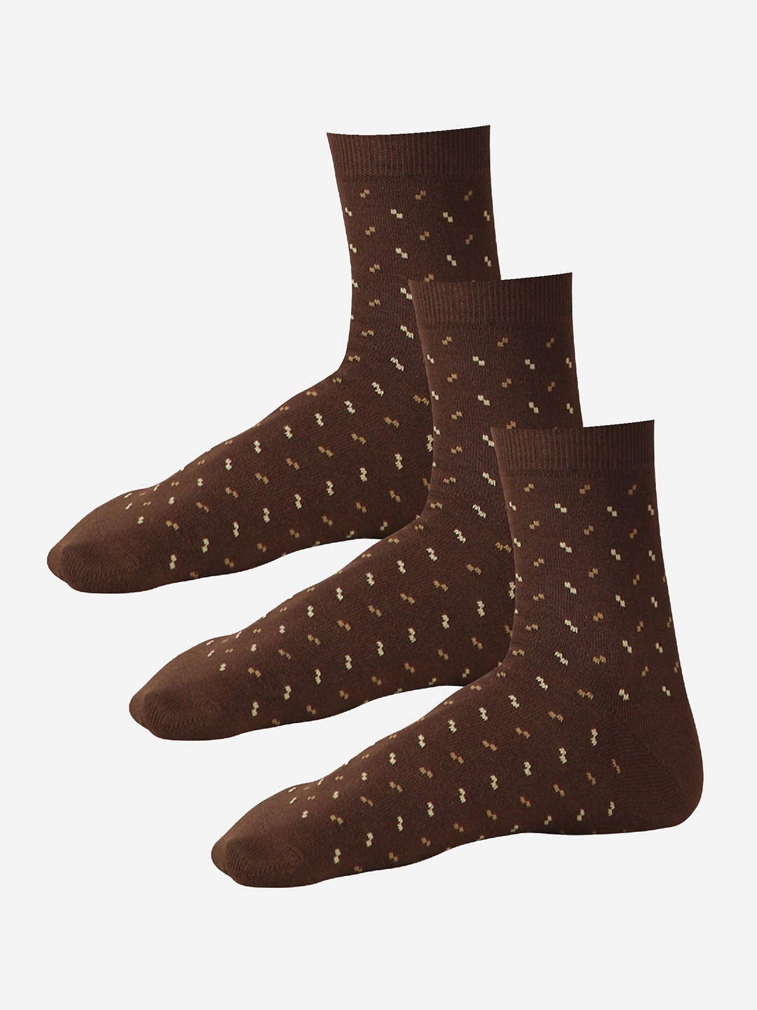 

Bodycare Men Pack Of 3 Above Ankle-Length Socks, Brown