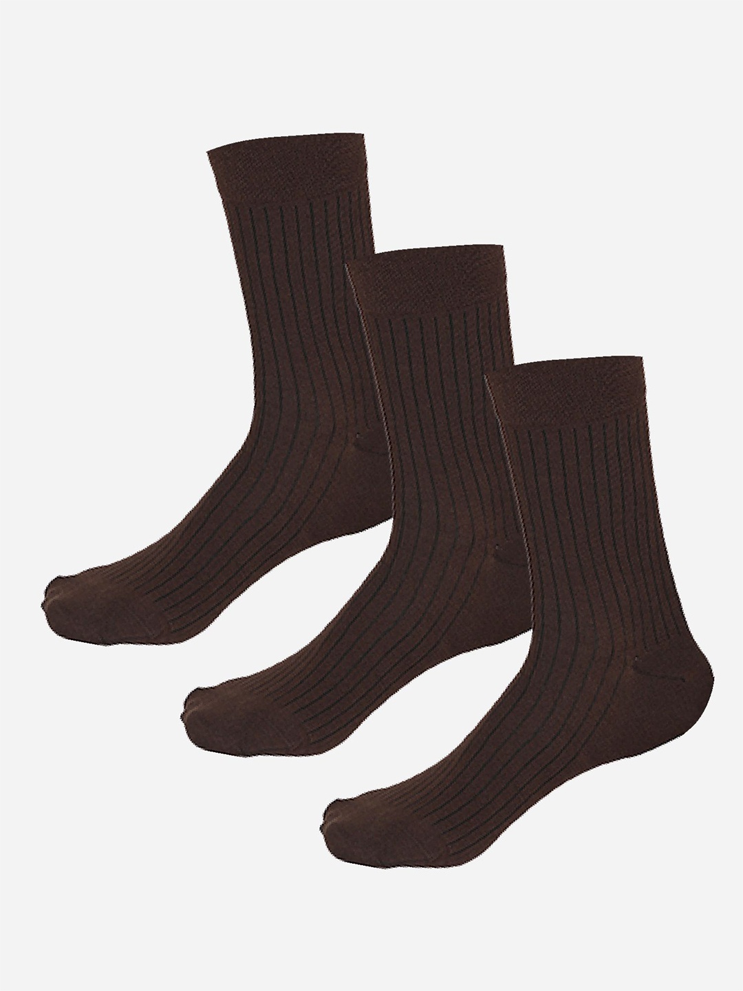 

Bodycare Pack Of 3 Mid Calf-Length Socks, Brown