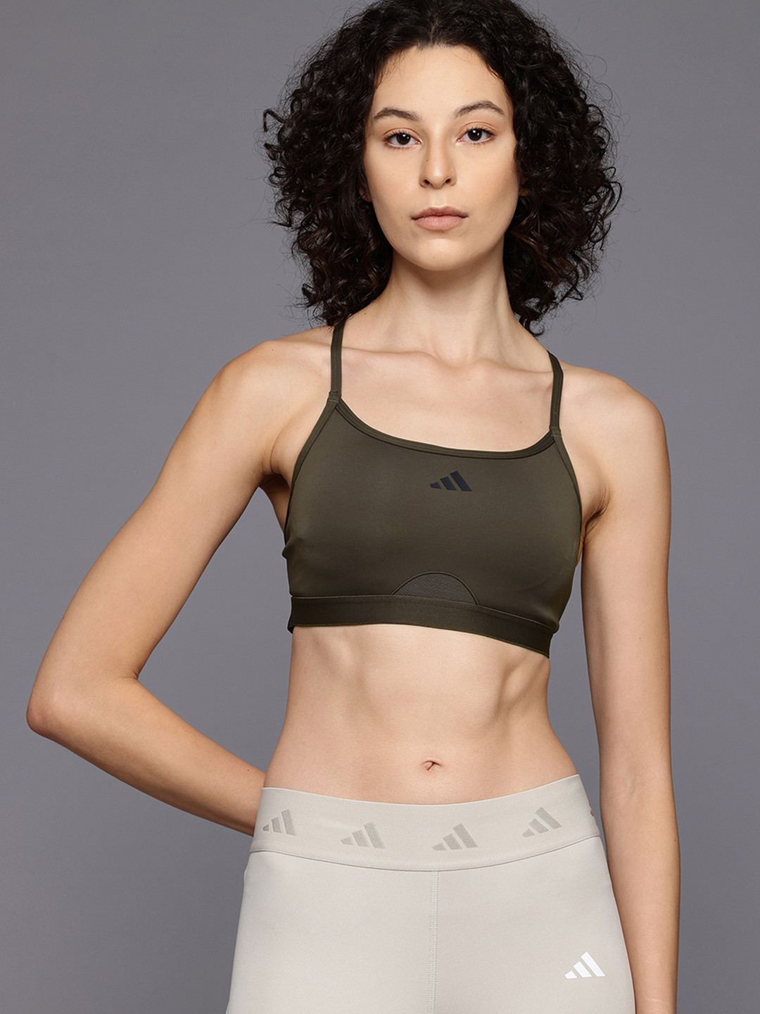 

ADIDAS Aeroreact Training Light-Support Bra, Olive