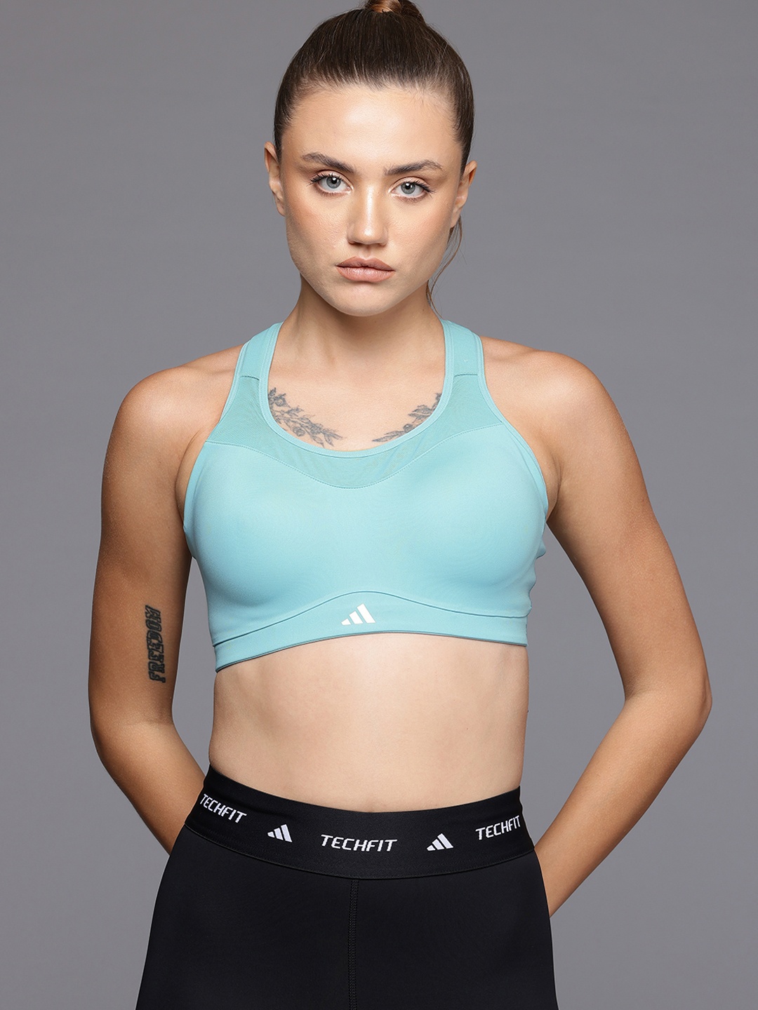 

ADIDAS Full Coverage Lightly Padded Training Bra, Blue