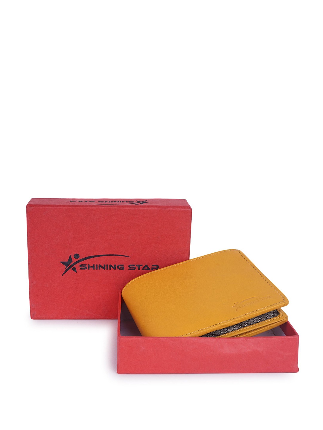 

SHINING STAR Men Leather Two Fold Wallet, Yellow