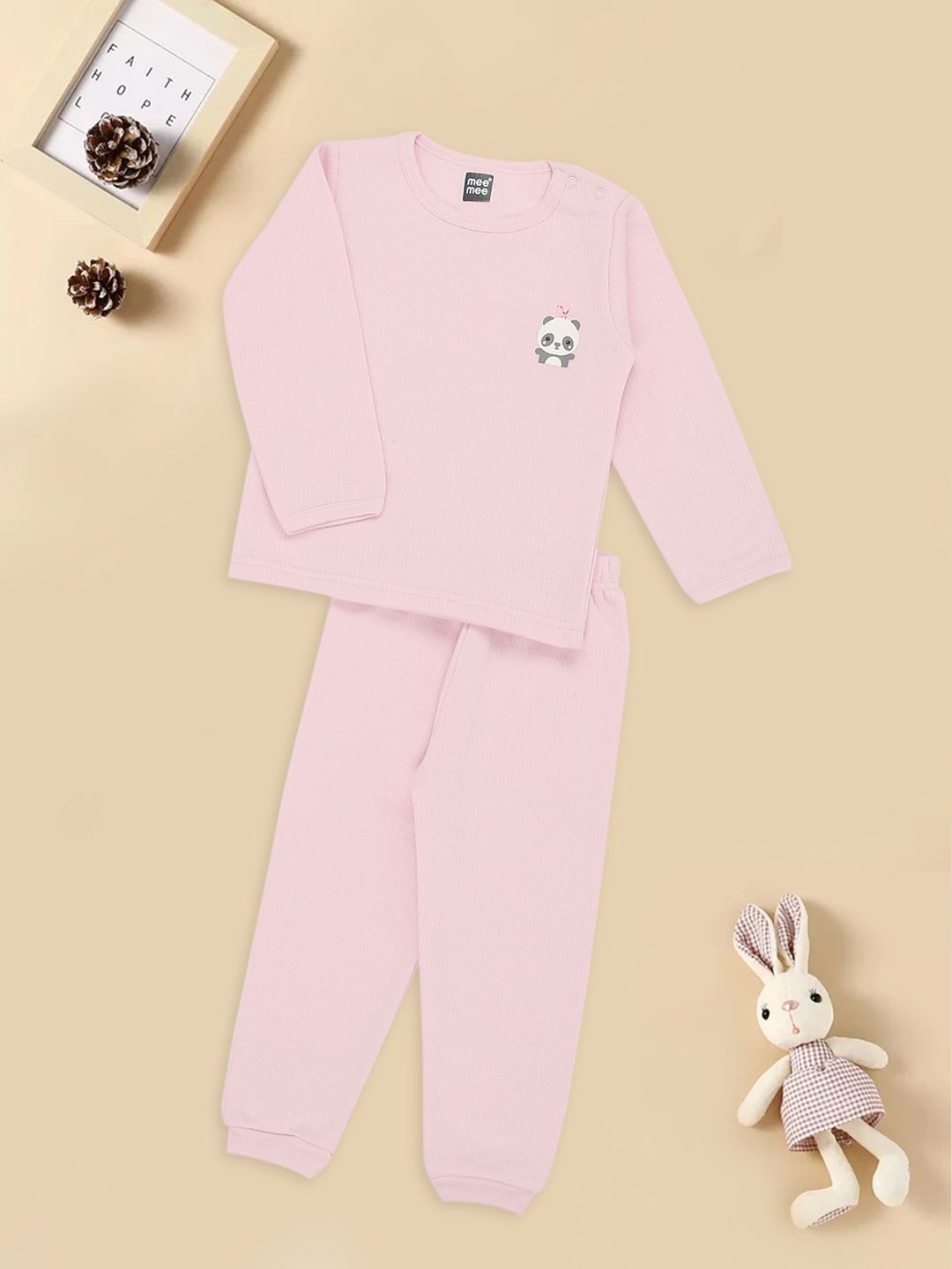 

MeeMee Boys Long Sleeves Thermal Set, Pink