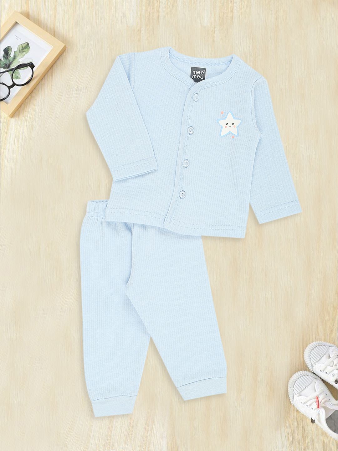 

MeeMee Infant Boys Long Sleeves Thermal Tops, Blue