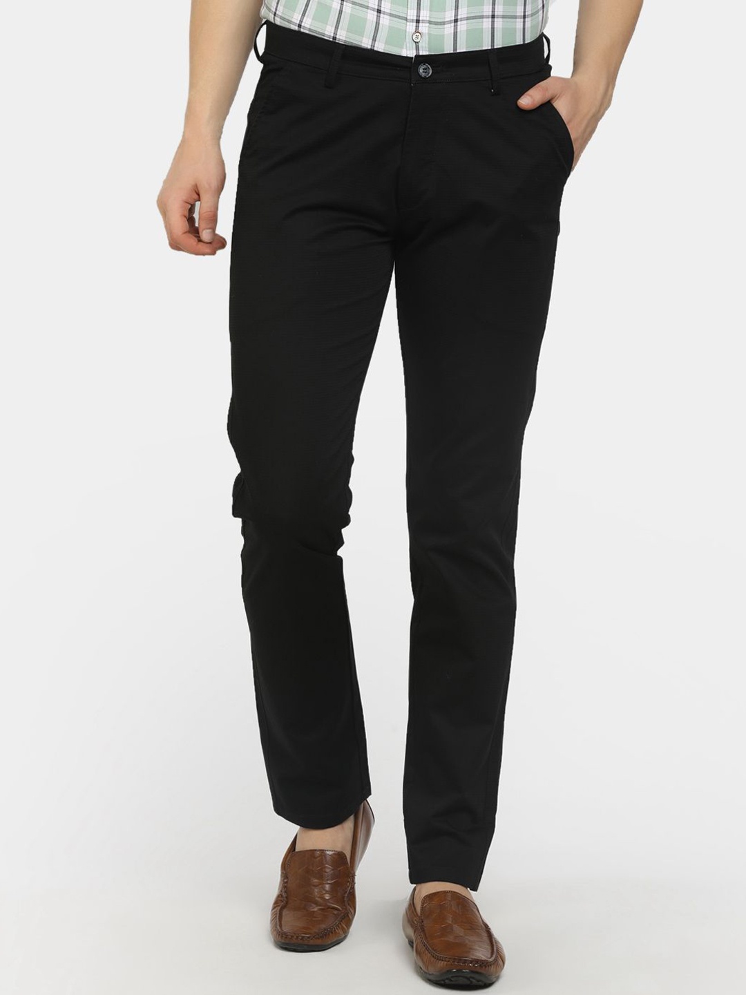 

V-Mart Men Mid rise Slim Fit Trousers, Black