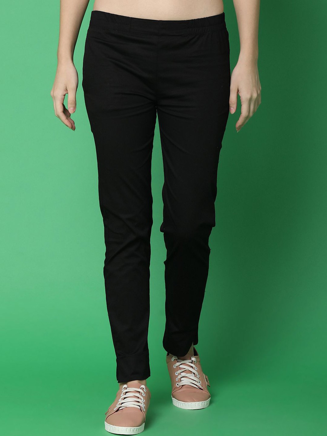 

V-Mart Women Low-rise Regular Fit Trousers, Black