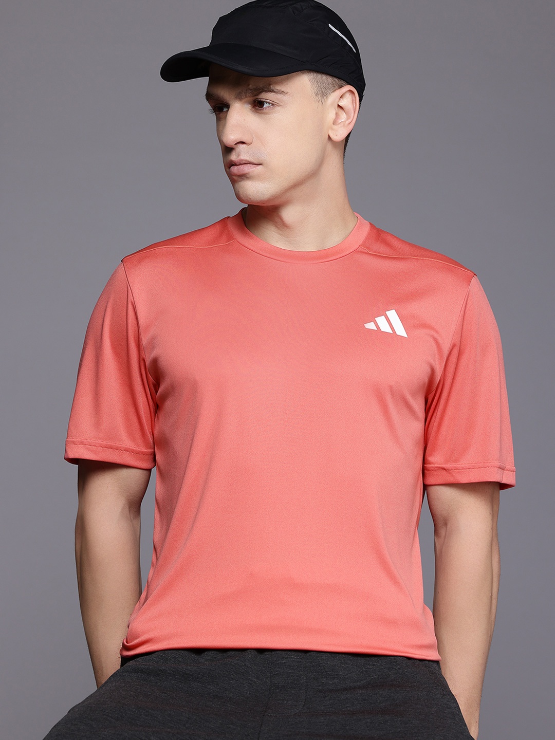 

ADIDAS Poly Training T-Shirt, Coral