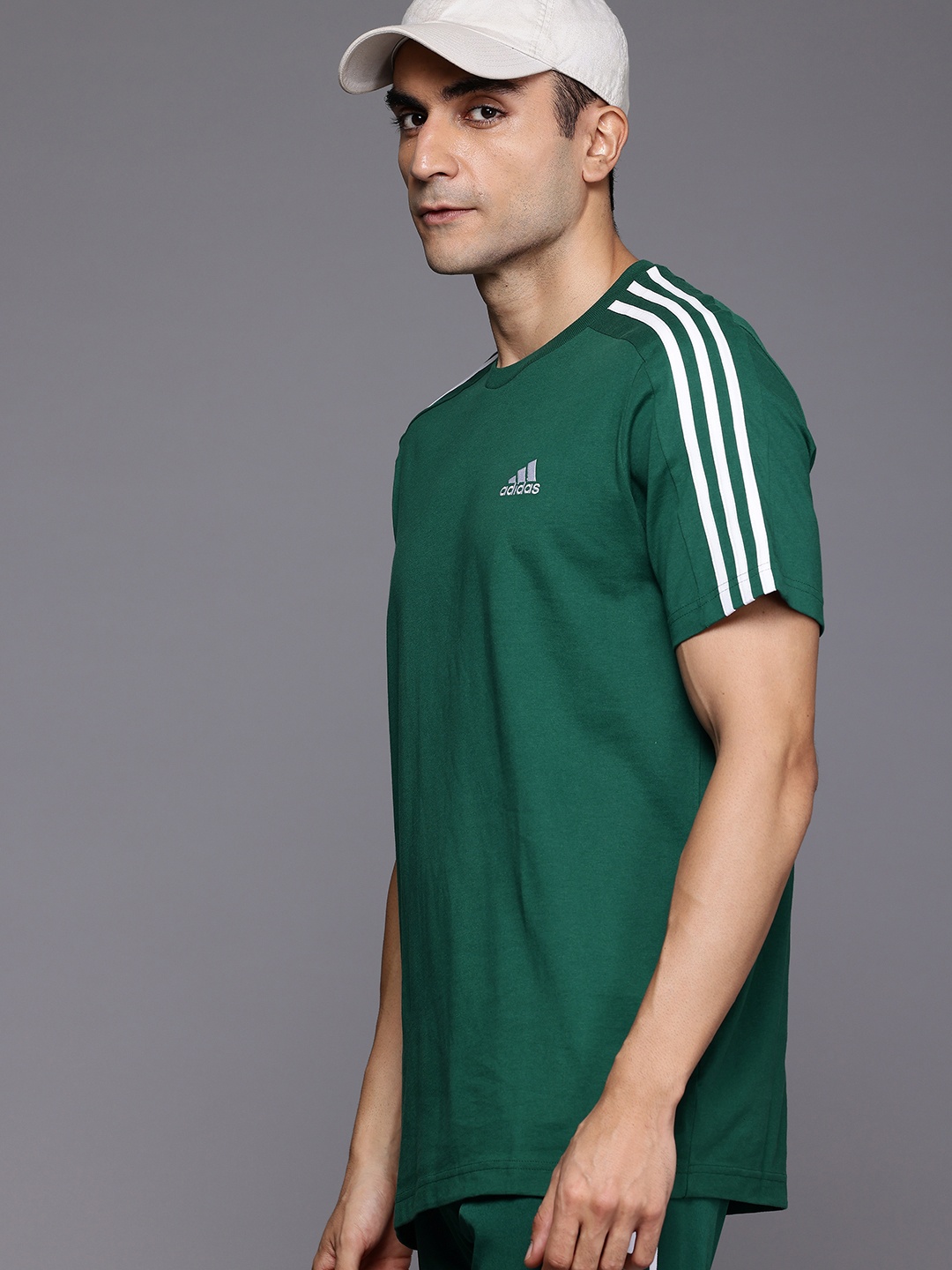 

ADIDAS Essentials Single Jersey 3-Stripes T-shirt, Green