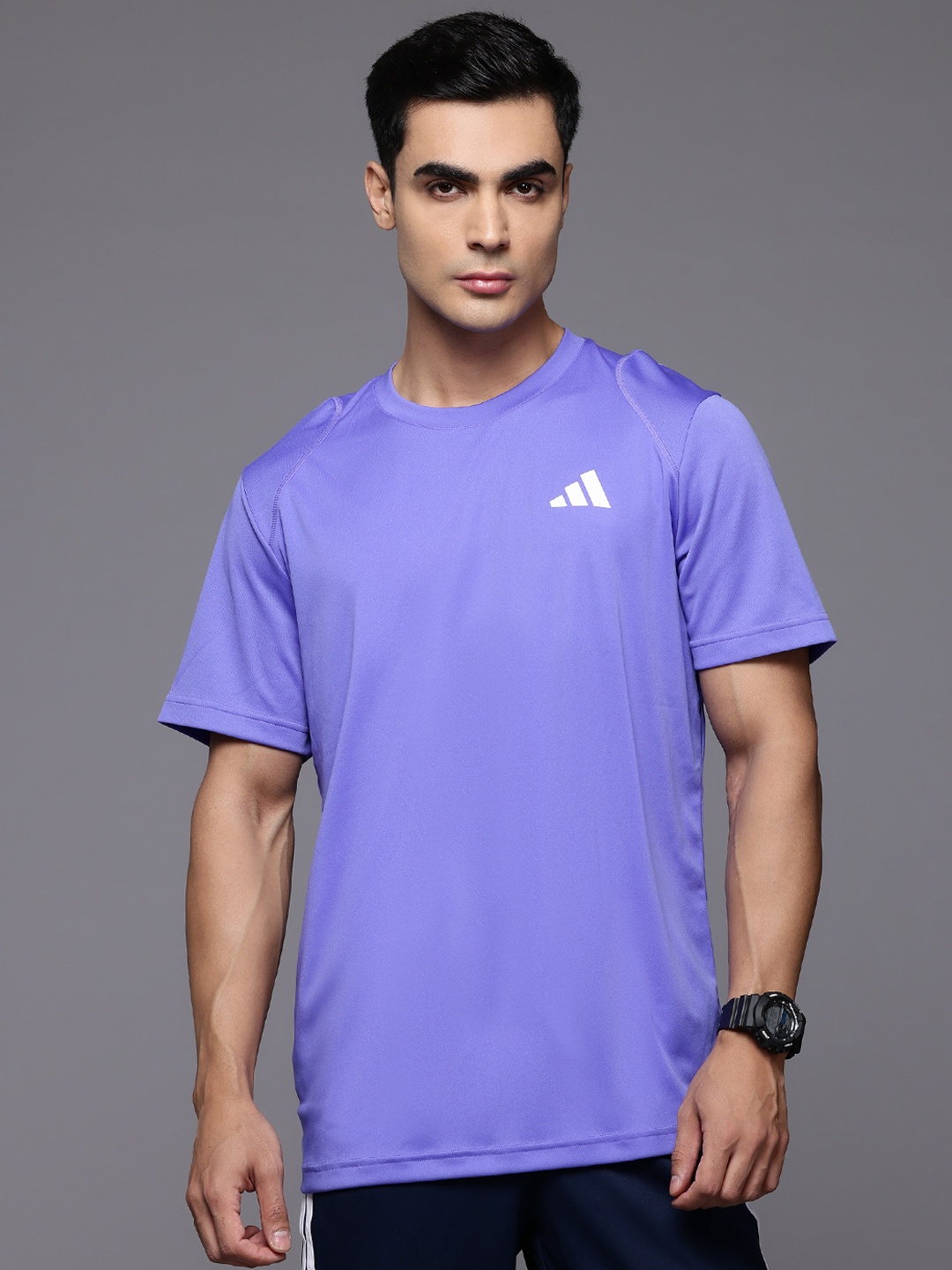 

ADIDAS Printed Raglan Sleeves Aeroready Sports T-shirt, Purple