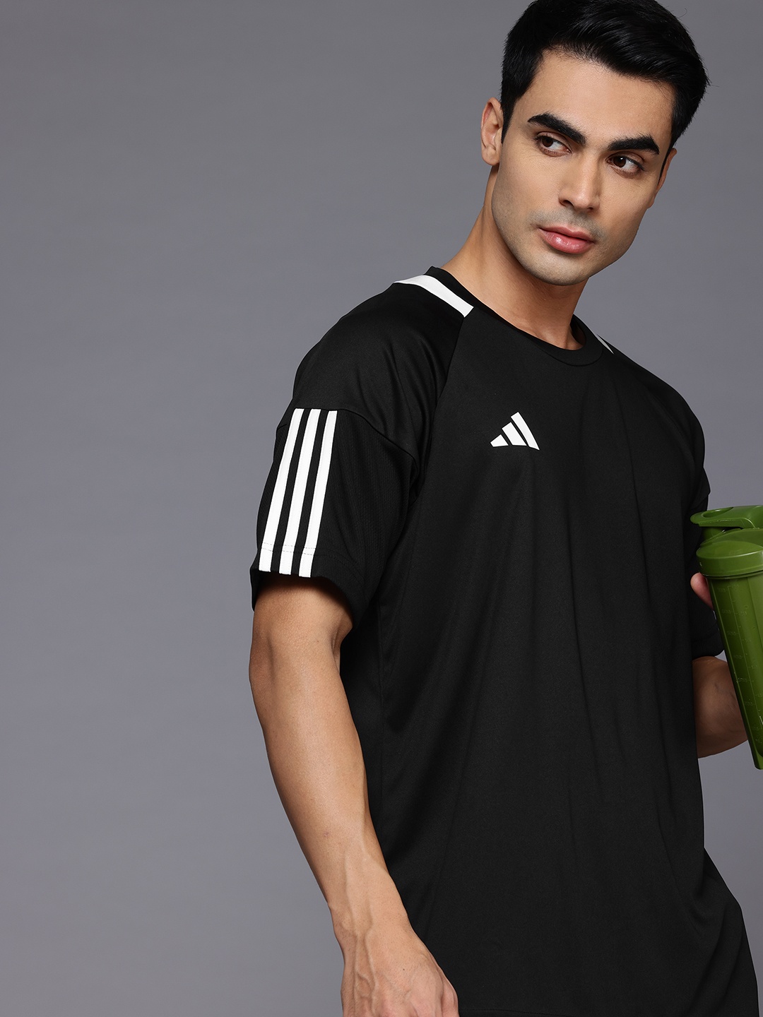 

ADIDAS Sereno Aeroready 3-stripes Training T-shirt, Black