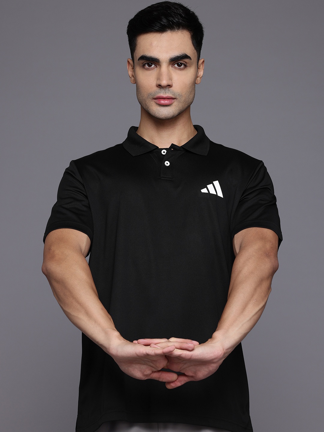 

ADIDAS Brand Logo Polo Training T-shirt, Black