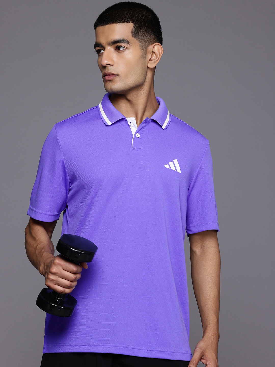 

ADIDAS Poly Polo Collar Training T-shirt, Purple